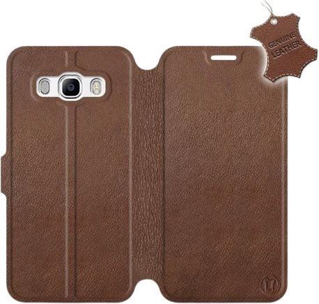 Kryt na mobil Flip pouzdro na mobil Samsung Galaxy J5 2016 - Hnědé - kožené -  Brown Leather