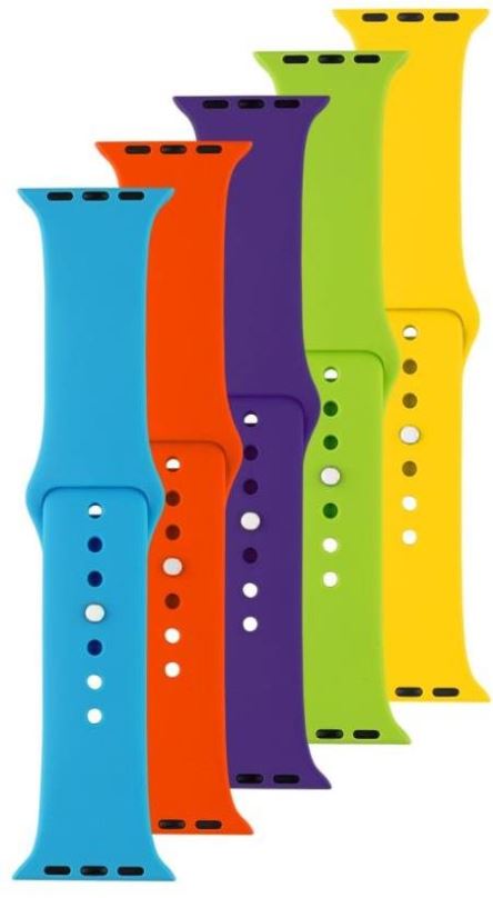 Řemínek FIXED Silicone Strap pro Apple Watch 42/44/45/49mm modrý/žlutý/zelený/fialový/oranžový