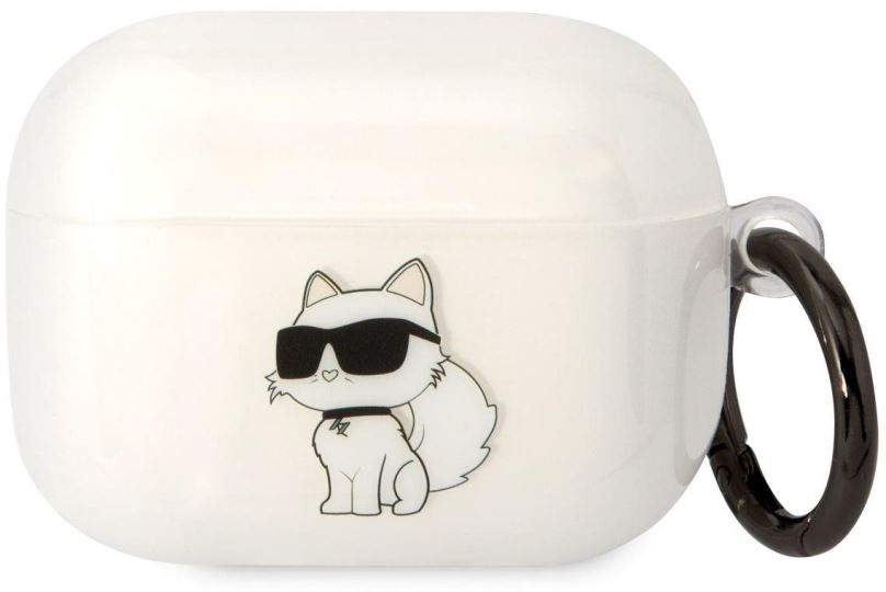 Pouzdro na sluchátka Karl Lagerfeld 3D Logo NFT Choupette TPU Pouzdro pro Airpods Pro White