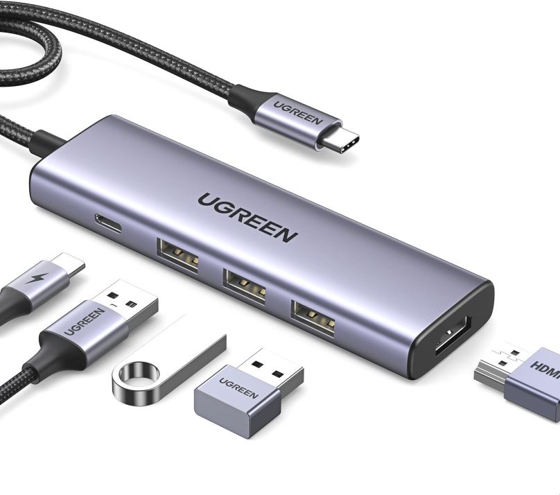 Replikátor portů UGREEN 5-in-1 USB-C to HDMI/3*USB 3.0/PD