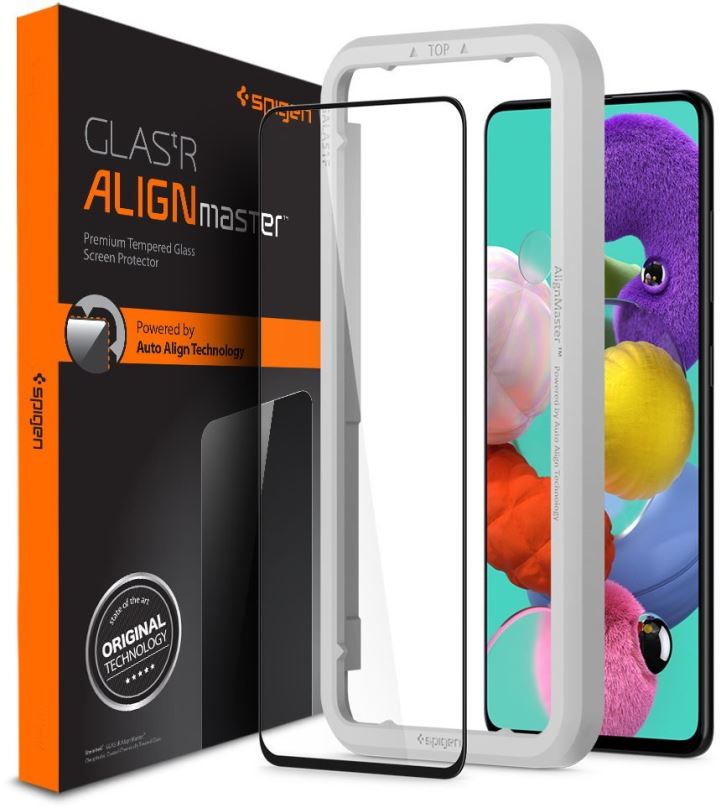 Ochranné sklo Spigen AlignMaster FC Black Samsung Galaxy A51