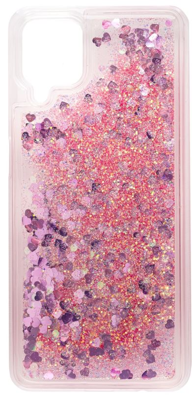 Kryt na mobil iWill Glitter Liquid Heart Case pro Samsung Galaxy M12 Pink
