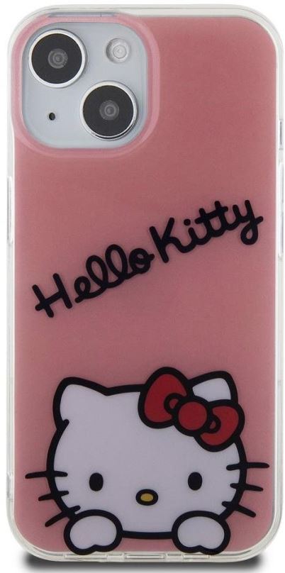 Kryt na mobil Hello Kitty IML Daydreaming Logo Zadní Kryt pro iPhone 15 Pink