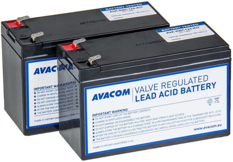 Baterie pro záložní zdroje Avacom bateriový kit pro renovaci RBC124 (2ks baterií)