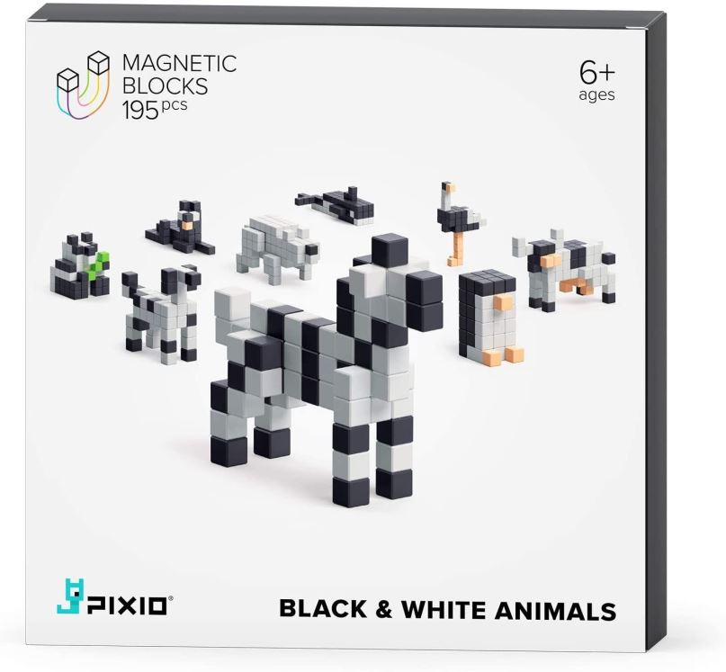 Stavebnice Pixio Black & White Animals Smart magnetická