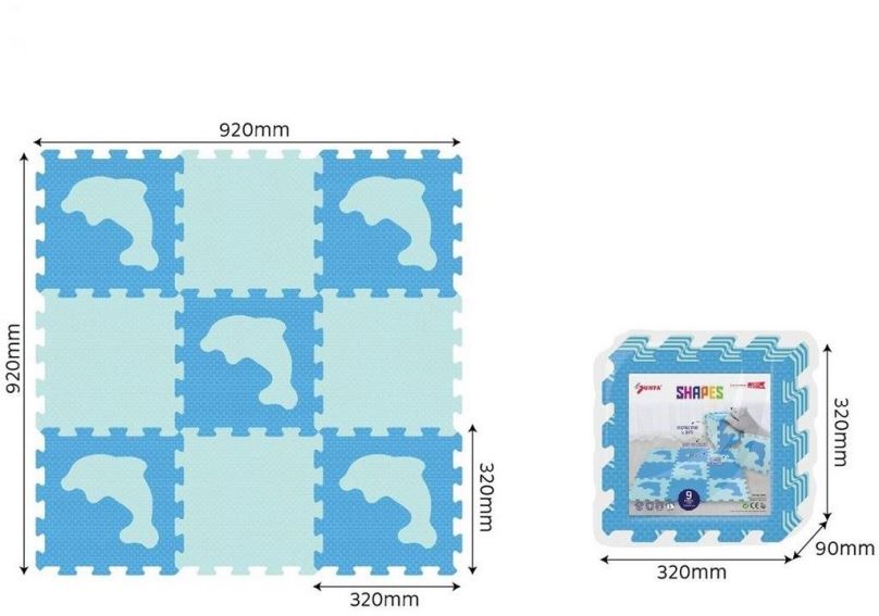 Pěnové puzzle Puzzle s delfíny, 20 ks, 32x32cm