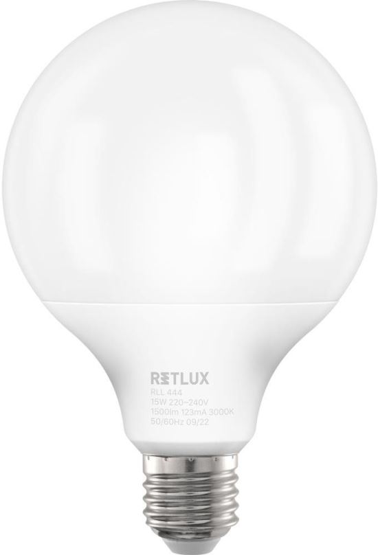 LED žárovka RETLUX RLL 444 G95 E27 bigG 15W WW