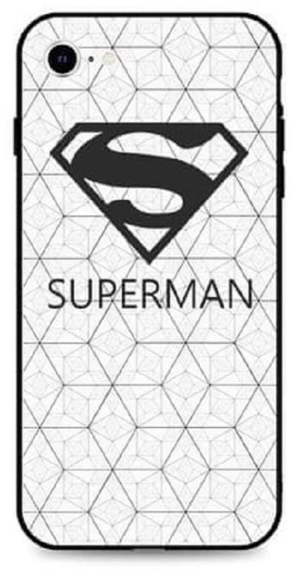 Kryt na mobil TopQ iPhone SE 2020 3D silikon Bílý Superman 49646