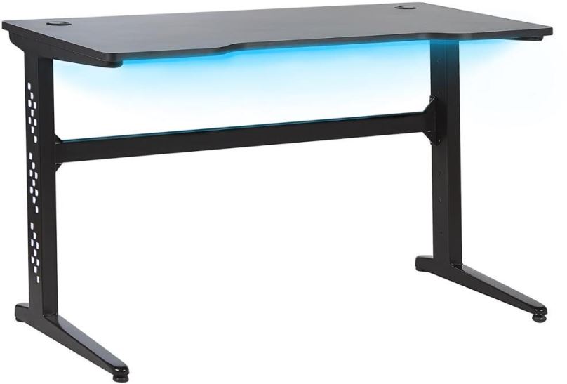 Herní stůl Herní stůl RGB LED 120x60 cm černý DEXTER, 250371