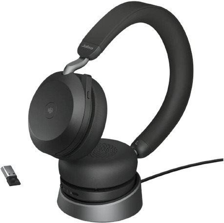 Bezdrátová sluchátka Jabra Evolve2 75 MS Stereo USB-C Stand Black