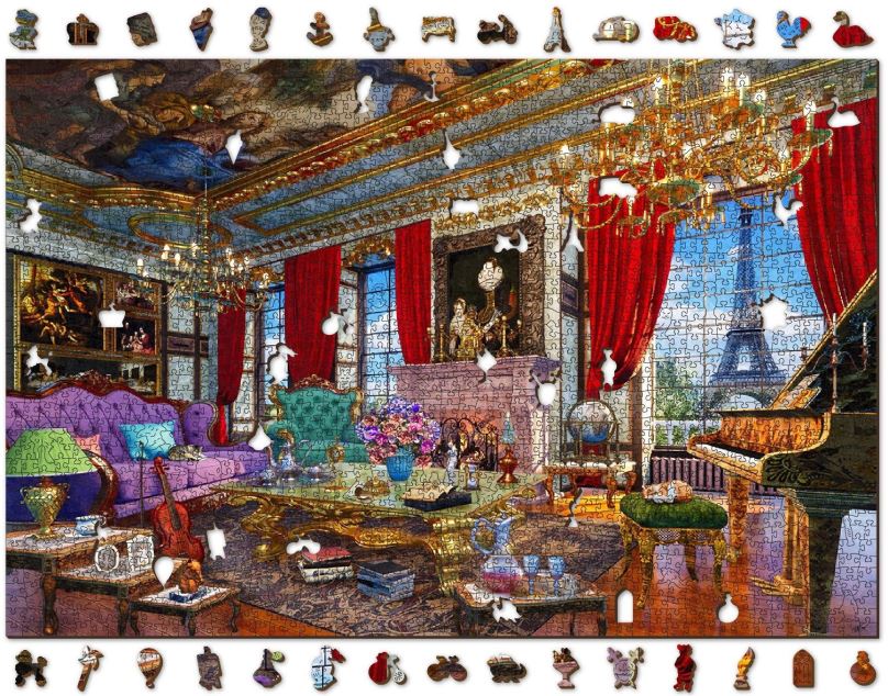 Puzzle Woden City Dřevěné puzzle Palác v Paříži 2v1, 2000 dílků eko