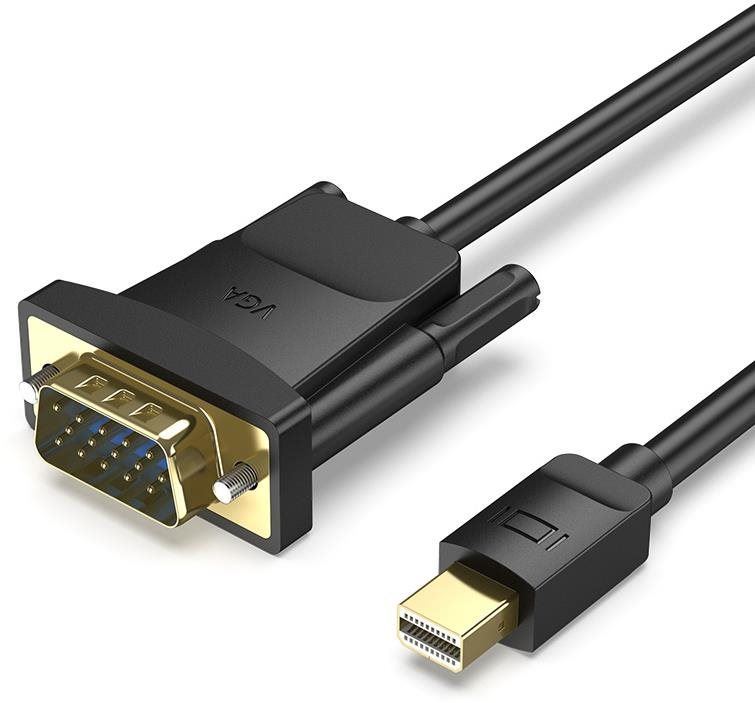 Video kabel Vention Mini DP Male to VGA Male HD Cable 1m Black