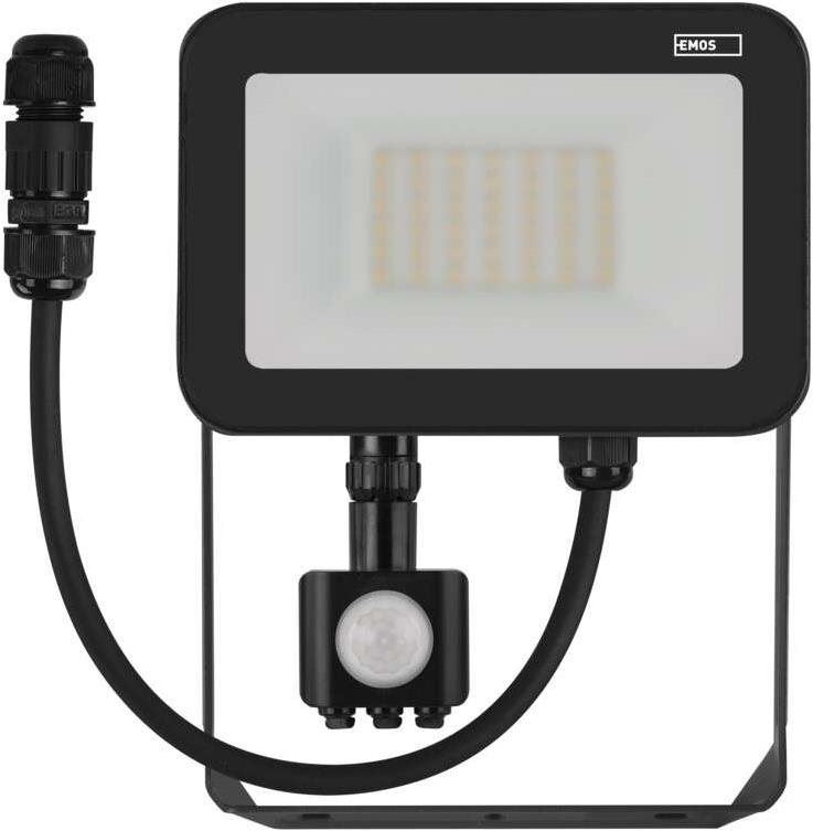 LED reflektor EMOS LED reflektor PROFI s pohybovým čidlem, 30W neutrální bílá