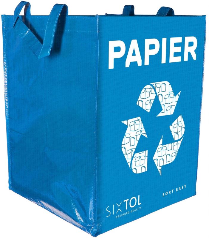 Odpadkový koš SIXTOL Taška na tříděný odpad SORT EASY PAPIER, 30x30x40cm, 36l