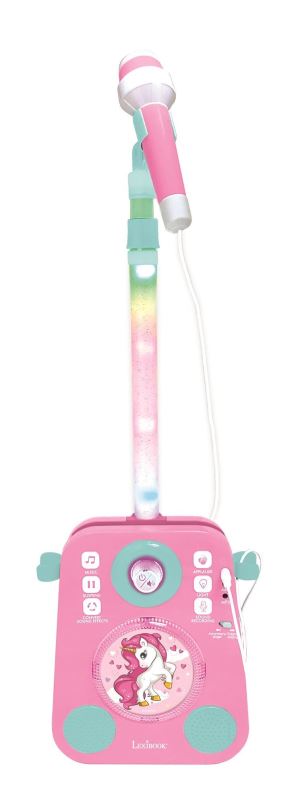 Hudební hračka Lexibook Unicorn Karaoke se dvěma mikrofony a světelnými a zvukovými efekty