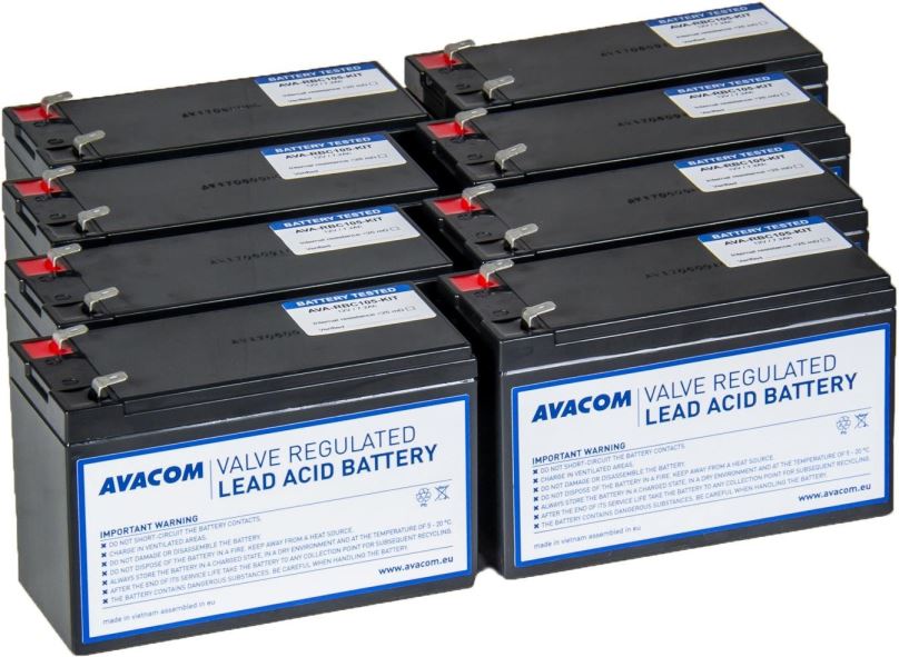Baterie pro záložní zdroje Avacom bateriový kit pro renovaci RBC105 (8ks baterií)
