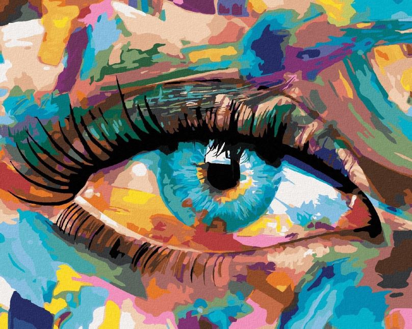 Malování podle čísel Abstraktní fluoritové oko, 80x100 cm, vypnuté plátno na rám