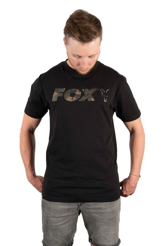 FOX Tričko Black/Camo Print T-Shirt L