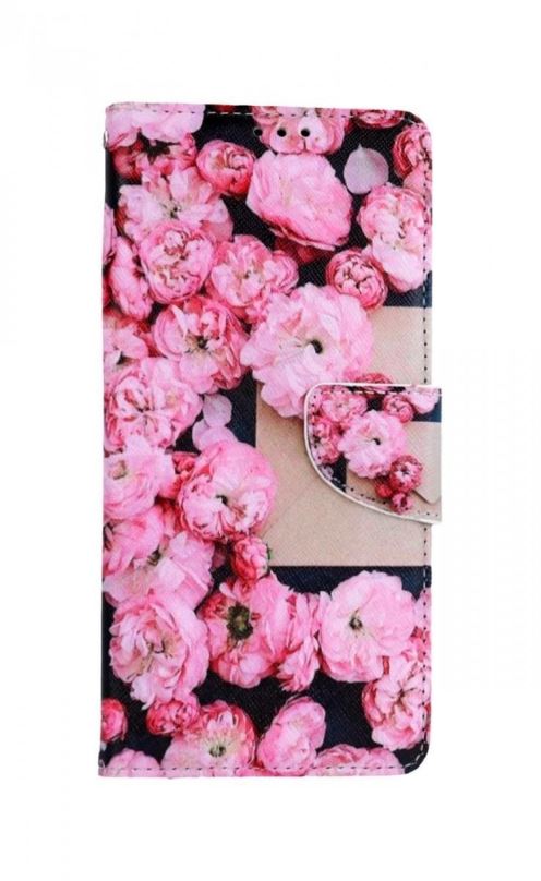 Kryt na mobil TopQ Pouzdro Xiaomi Redmi 10C knížkové Růžové květy 80873