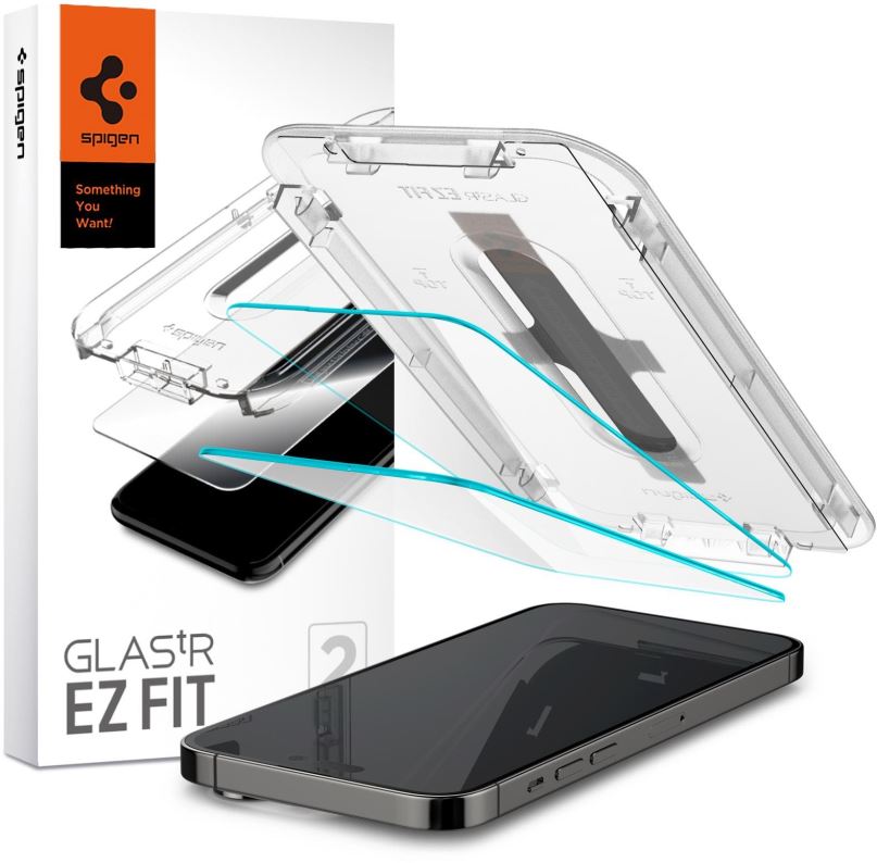 Ochranné sklo Spigen tR EZ Fit 2 Pack Transparency Sensor Open iPhone 14 Pro Max