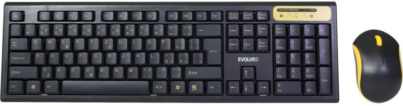 Set klávesnice a myši EVOLVEO WK-160 černo-žlutá - CZ