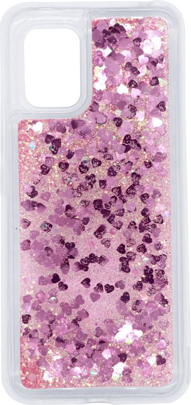 Kryt na mobil iWill Glitter Liquid Heart Case pro Xiaomi Mi 10 Lite Pink