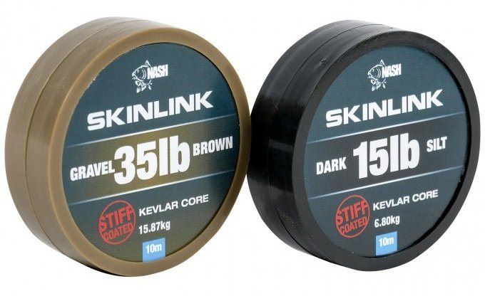 Nash Šňůrka SkinLink Stiff 10m 20lb Gravel Brown