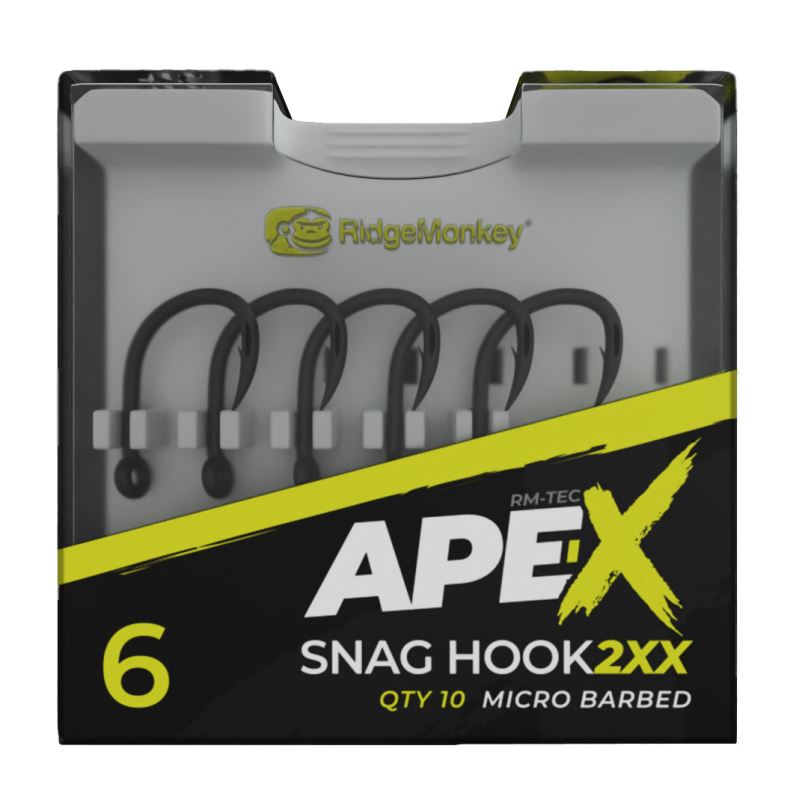 RidgeMonkey Háček Ape-X Snag Hook 2XX Barbed Velikost 4 10ks