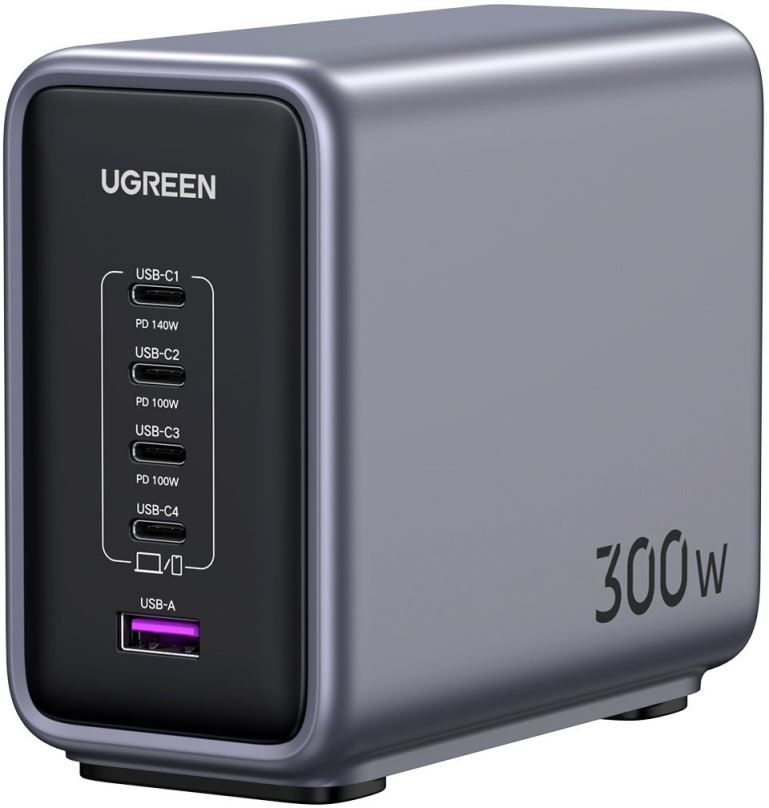 Nabíječka do sítě Ugreen 1*USB-A+4*USB-C 300W Desktop Fast Charger EU