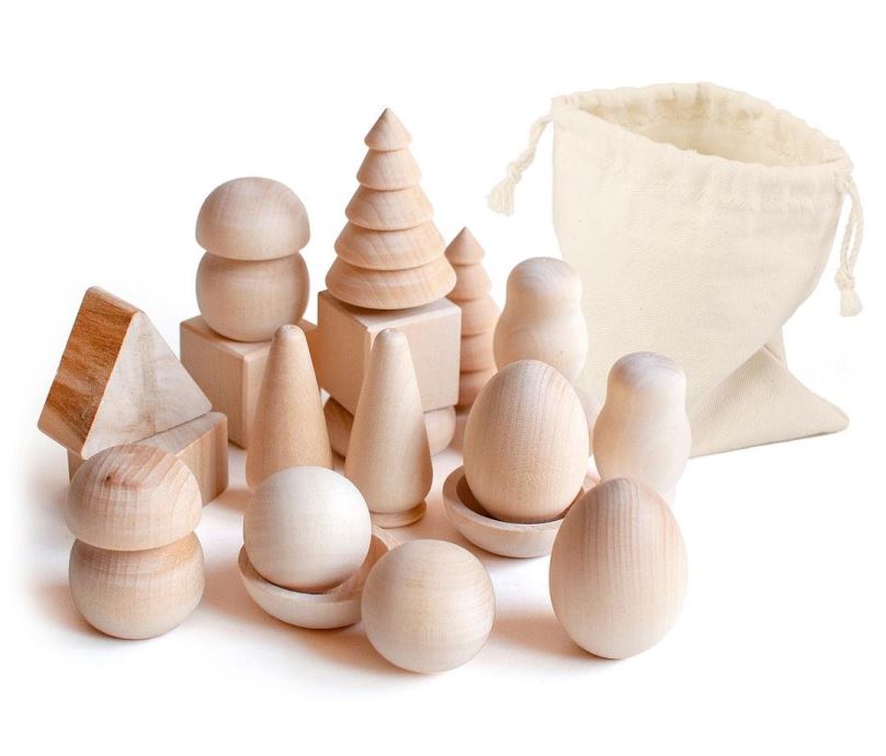 Vzdělávací sada Ulanik Montessori dřevěná hračka "Wonderful bag"