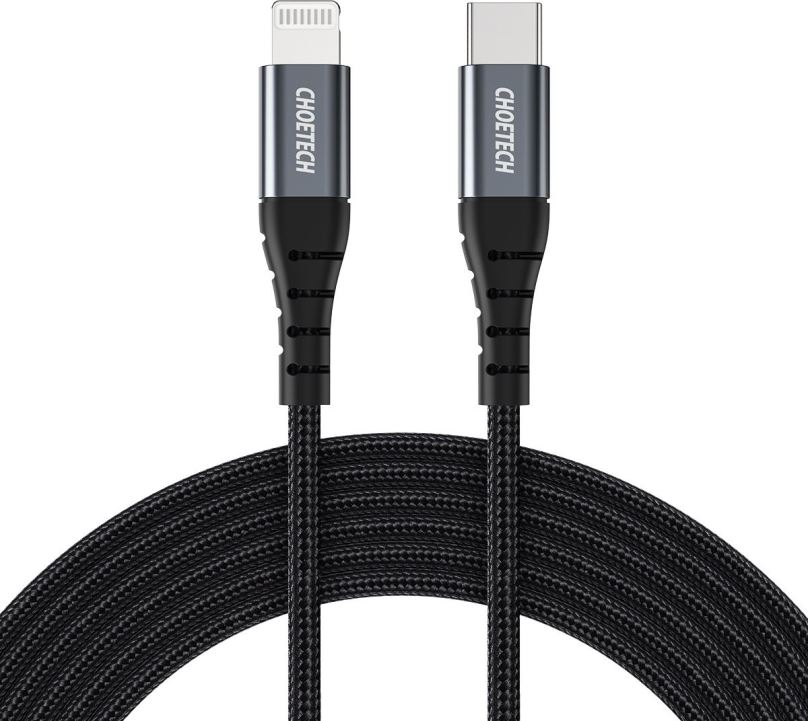 Datový kabel ChoeTech MFI Certified Type-C to Lightning 2m braid cable