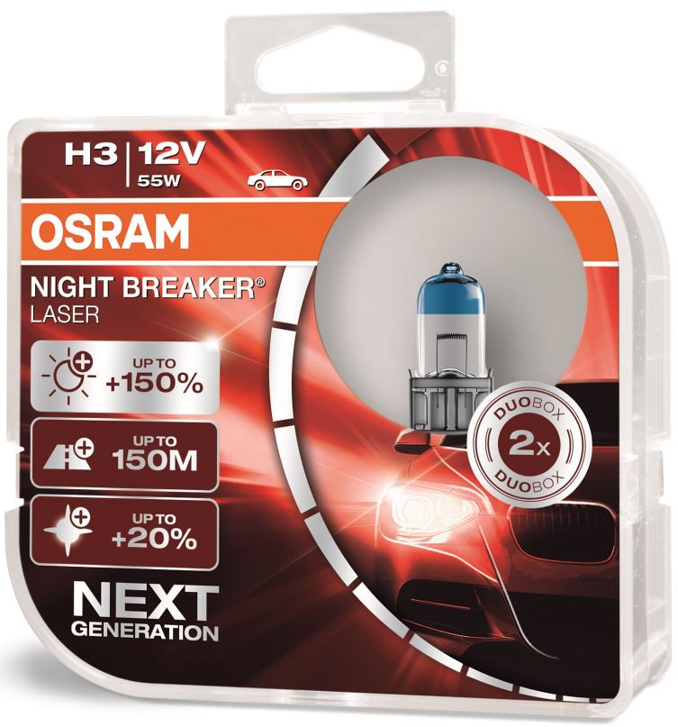 Autožárovka OSRAM H3 Night Breaker Laser Next Generation +150%, 2ks