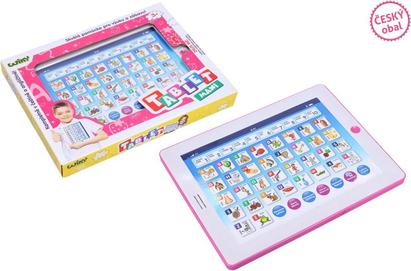 Interaktivní hračka Tablet Wiky maxi růžový 24x18 cm - Český obal