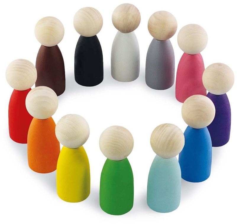 Vzdělávací sada Ulanik Montessori dřevěná hračka Peg Dolls 12 ks