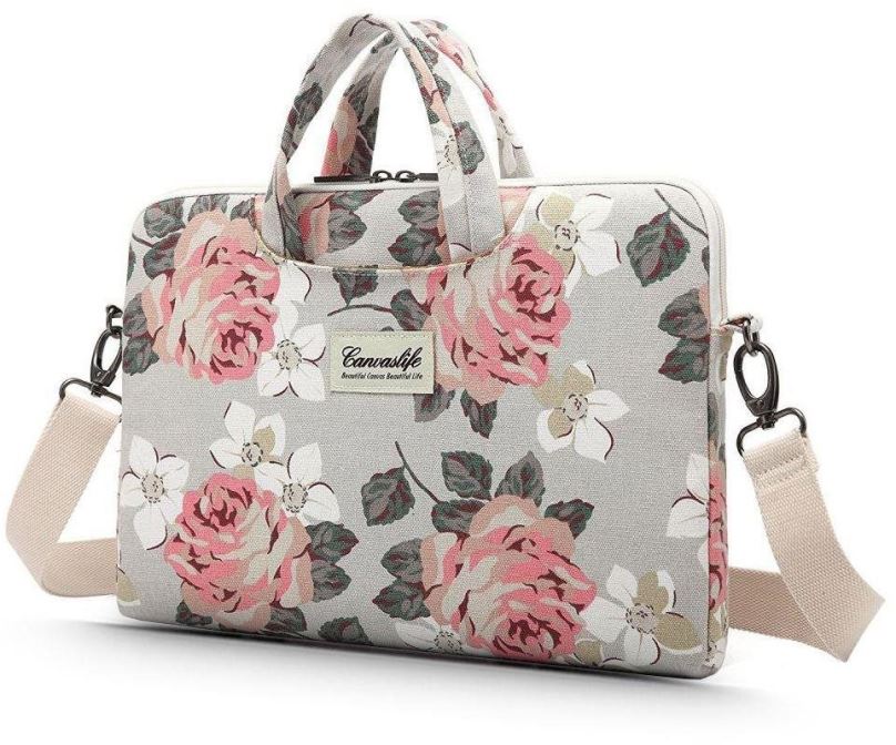 Pouzdro na notebook Canvaslife Briefcase taška na notebook 15-16, white rose