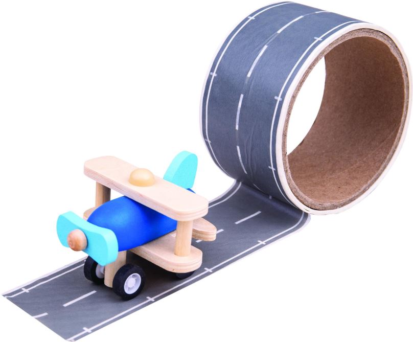 Hračka pro nejmenší Bigjigs Toys Lepící páska runway s letadlem