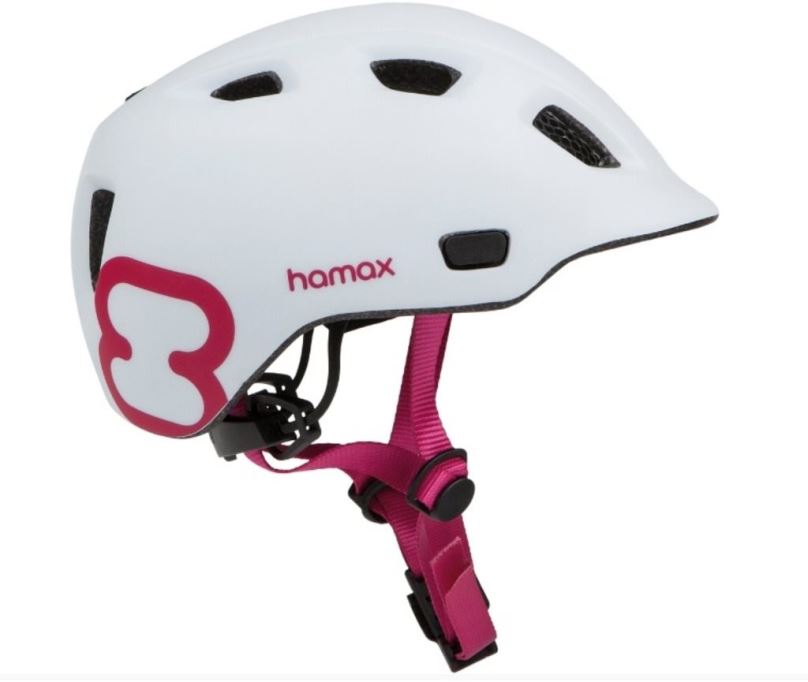 Helma na kolo Hamax Thundercap street bílá / růžové pásky 47-52 cm