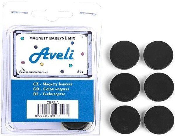 Magnet AVELI 24 mm, černý - balení 6 ks