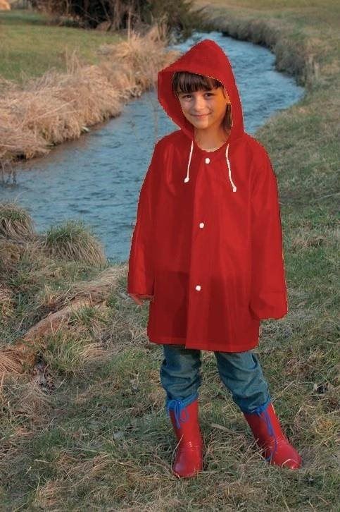 Pláštěnka DOPPLER dětská pláštěnka s kapucí, vel. 116, červená