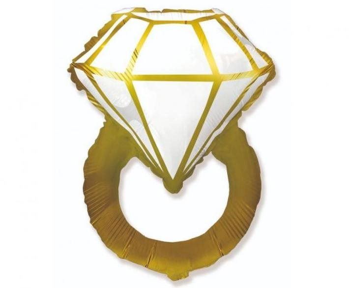 Balonky Balón foliový svatební prsten - prstýnek zlatý 80 cm - rozlučka se svobodou