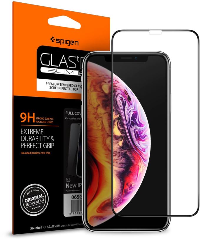 Ochranné sklo Spigen Glass FC HD Black iPhone 11 Pro Max/XS Max