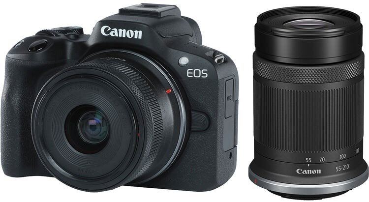 Digitální fotoaparát Canon EOS R50 černá + RF-S 18-45mm f/4.5-6.3 IS STM + RF-S 55-210mm f/5-7.1 IS STM