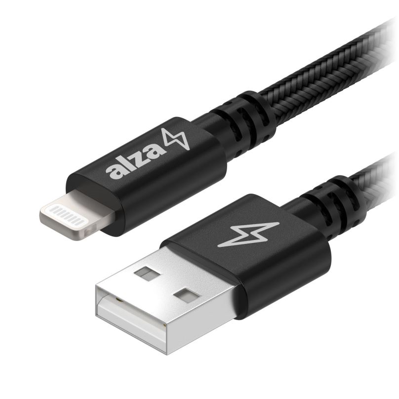 Datový kabel AlzaPower AluCore Lightning MFi (C189) 2m černý
