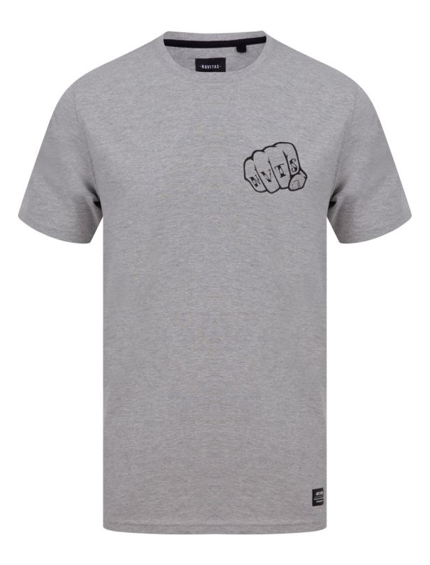 Navitas Tričko Knuckles Tee Grey Marle 3XL