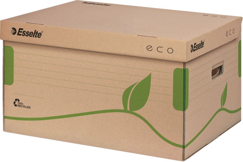 Archivační krabice ESSELTE ECO, 43.9 x 24.2 x 34.5 cm, hnědo/zelená - 1 ks v balení