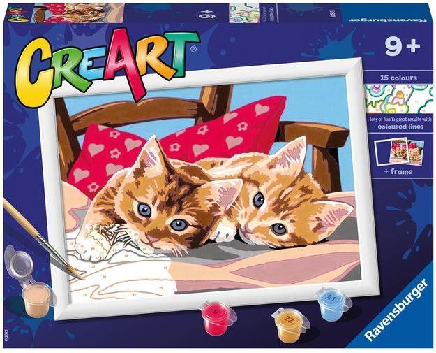 Malování podle čísel Ravensburger Kreativní a výtvarné hračky 201945 CreArt Dvě mazlivá koťata