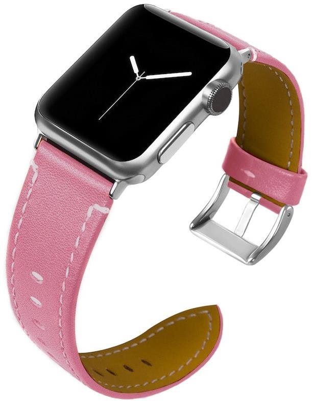 Řemínek BStrap Leather Italy pro Apple Watch 38mm / 40mm / 41mm, Pink