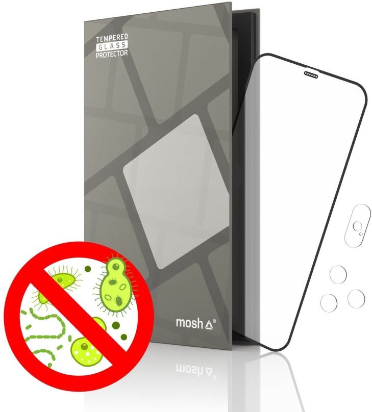Ochranné sklo Tempered Glass Protector Antibacterial pro iPhone Xs Max / 11 Pro Max, Černé + sklo na kameru