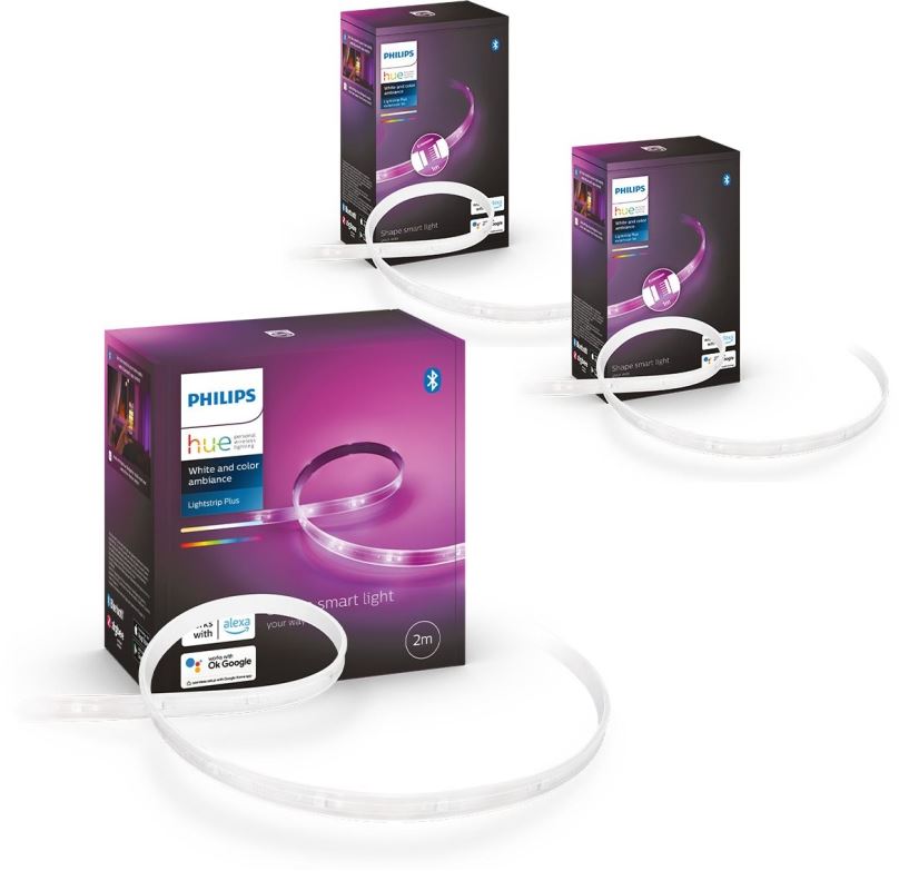 LED pásek Philips Hue LightStrip Plus v4 + 2x LightStrip Plus v4 extension