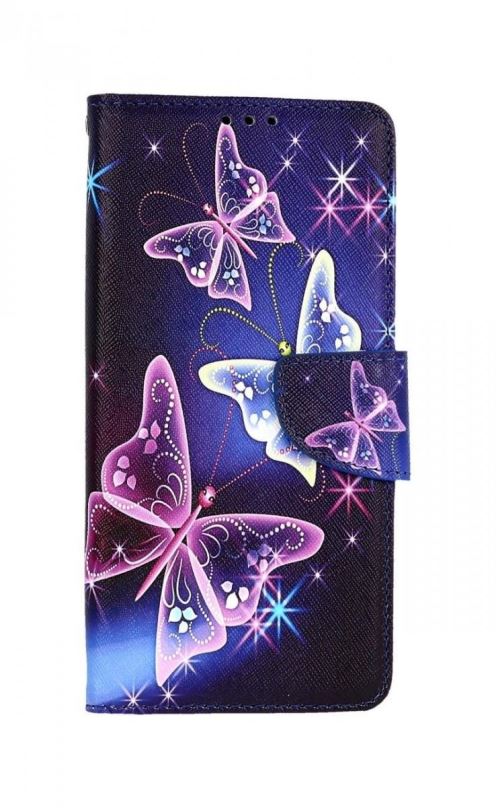 Kryt na mobil TopQ Pouzdro Vivo Y35 knížkové Modré s motýlky 85379